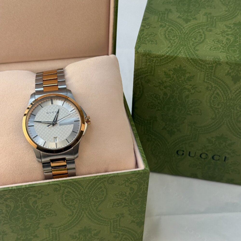 Gucci G Timeless Silver Dial Two Tone Steel Strap Watch - Picture 2 of 7